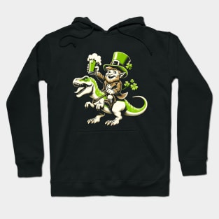 Lucky Leprechaun T-Rex Rider: Ultimate St. Patrick's Day Party Shirt Hoodie